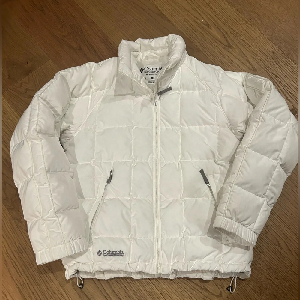 Columbia White Puffer Jacket - Picture 1 of 9